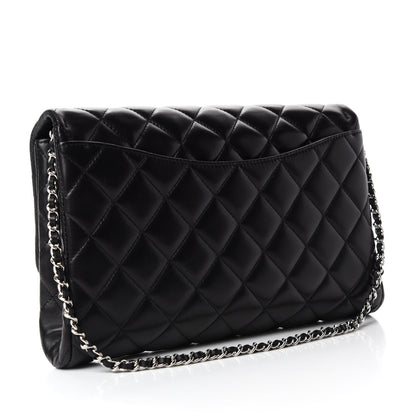 Chanel Lambskin Quilted Clutch With Chain Flap Black 3 of 11