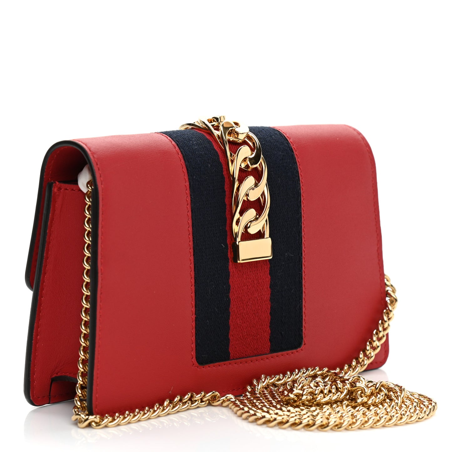 Calfskin Super Mini Sylvie Chain Shoulder Bag Hibiscus Red
