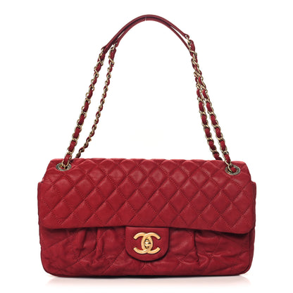Chanel Iridescent Calfskin Large Chic Quilt Flap Red 1 of 10