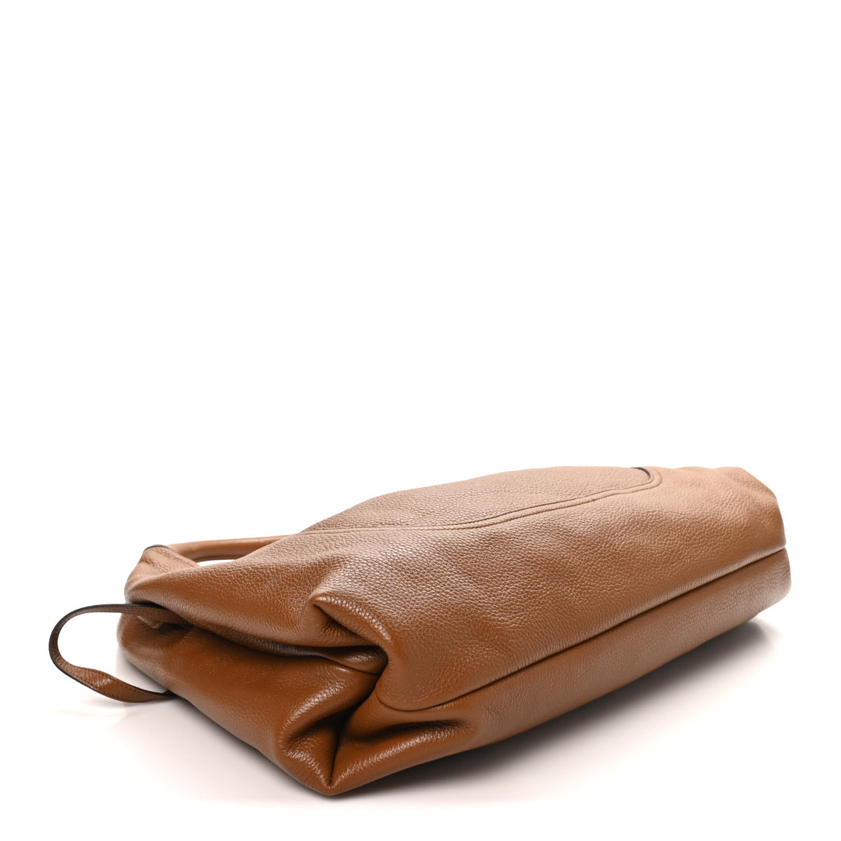 Grained Calfskin Softbit Maxi Shoulder Bag Brown