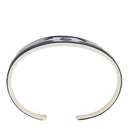 Chanel Resin CC Wide Cuff Black White 3 of 4