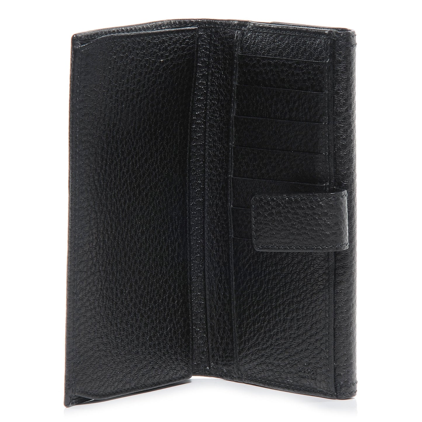 Leather GG Bamboo Long Wallet Black