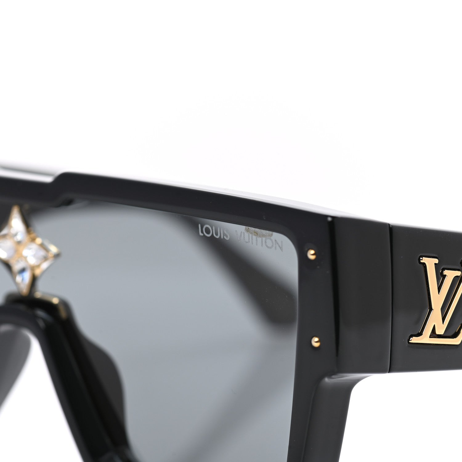 Louis Vuitton Acetate Swarovski Crystal Cyclone Sunglasses Z1578W Black 7 of 9