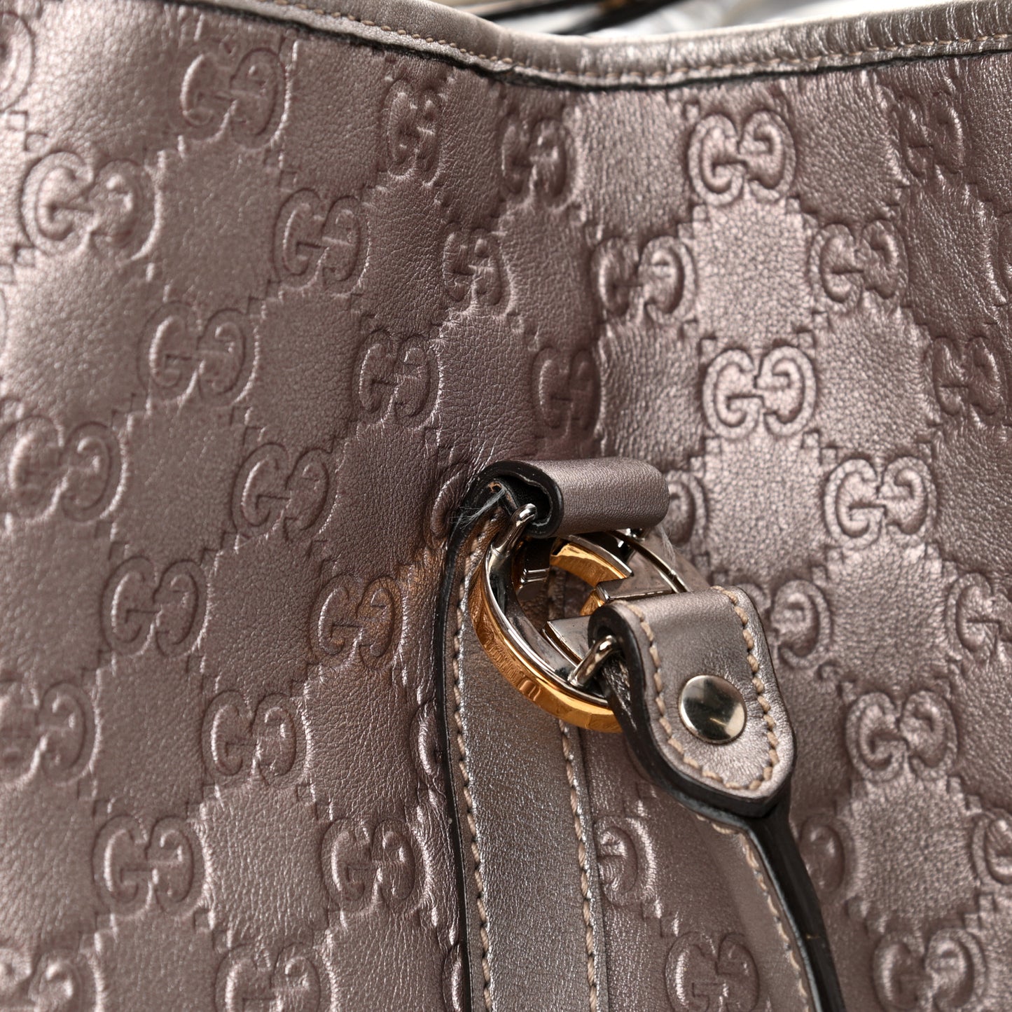 Metallic Guccissima Large GG Twins Tote Mauve