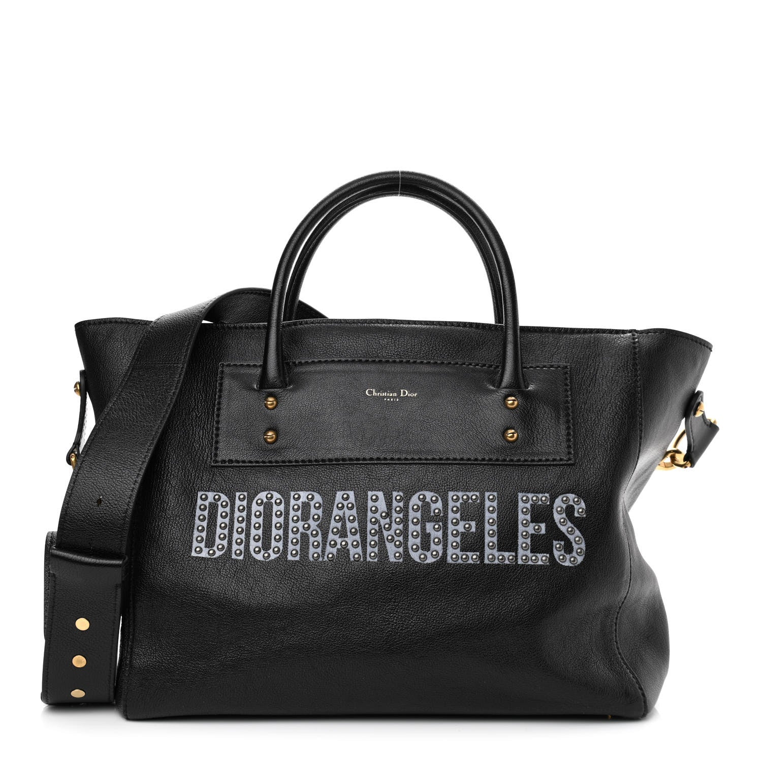 Christian Dior Goatskin DIORANGELES Tote Black 1 of 11