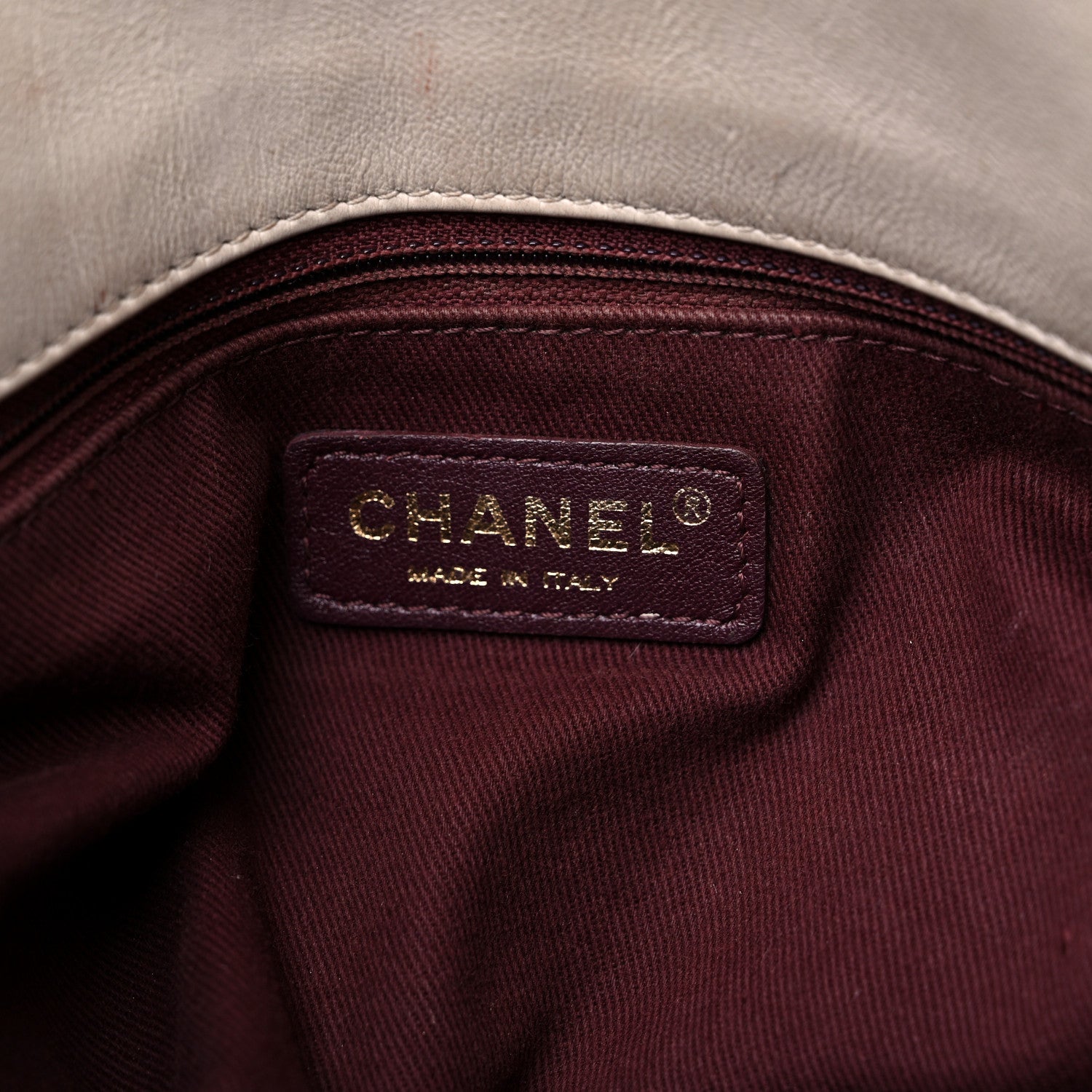Chanel Calfskin Stitched Bowling Bag Light Grey 6 of 22