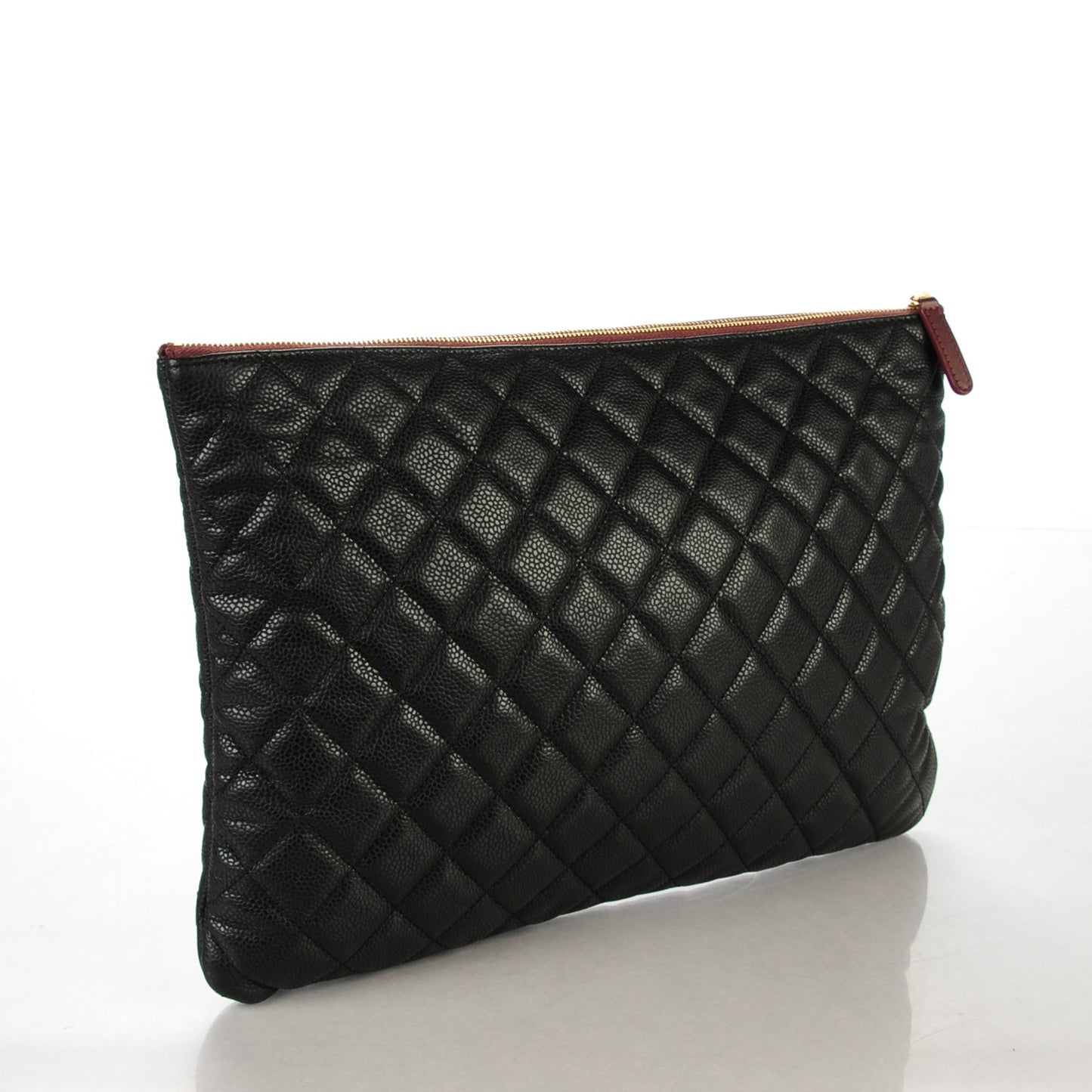 Caviar Quilted Large Cosmetic Case Black