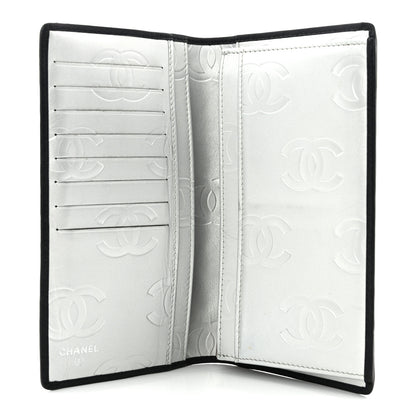 Chanel Calfskin Quilted Cambon Yen Wallet Black Silver 5 of 12