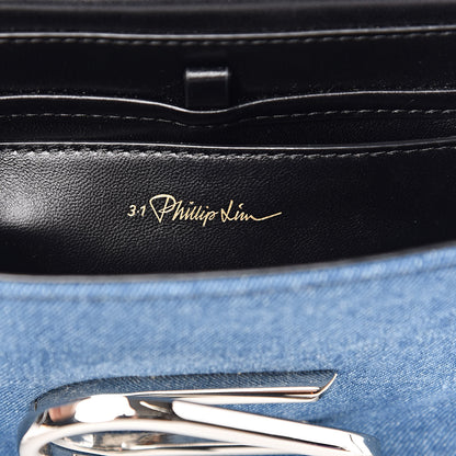 3.1 Phillip Lim 3.1 Denim Alix Soft Flap Clutch Washed Indigo 6 of 9
