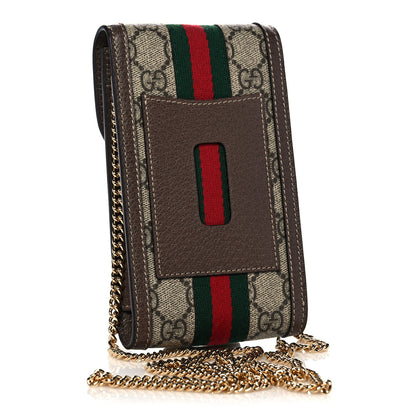 Gucci GG Supreme Monogram Web Ophidia Phone Case Crossbody Beige New Acero 3 of 9