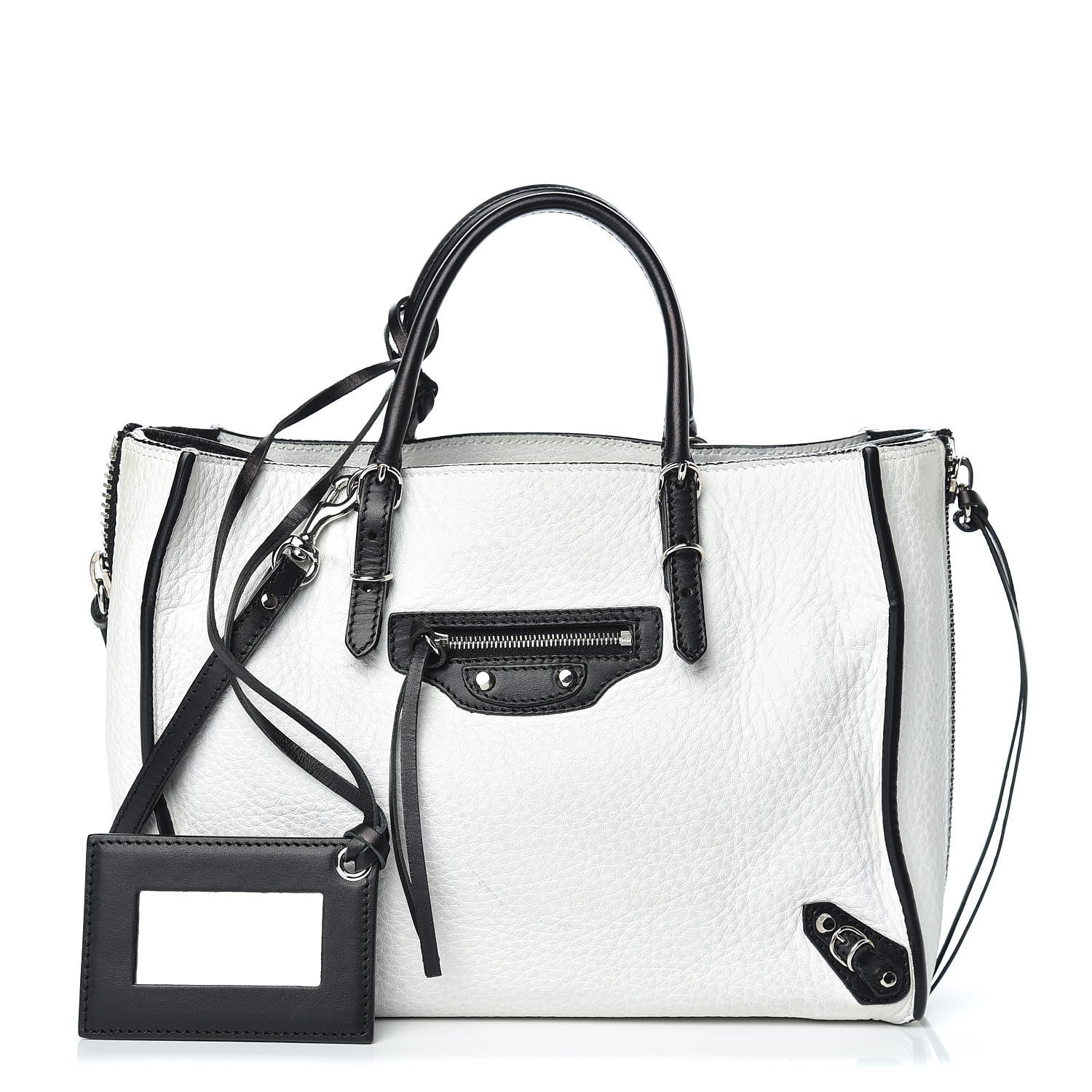 Balenciaga Veau Papier A6 Zip Around Tote White Black 1 of 18