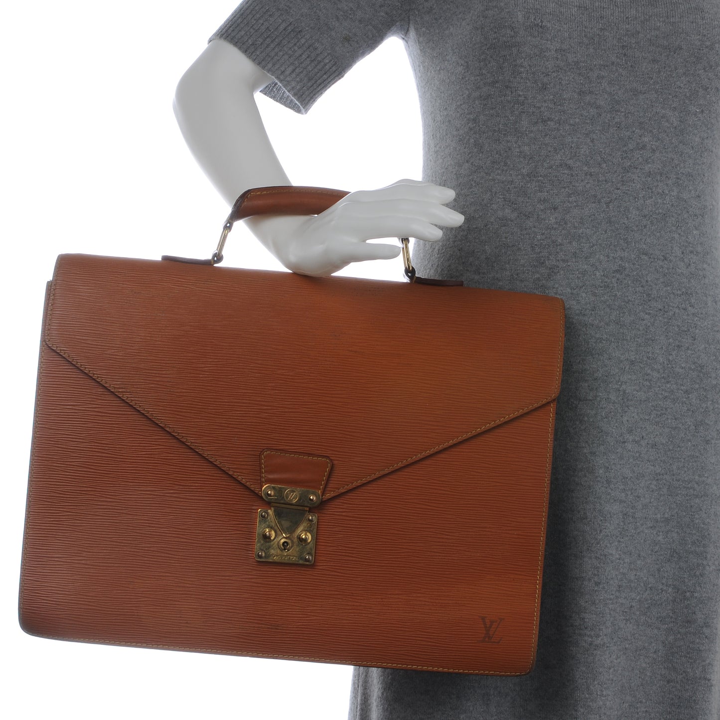 Epi Serviette Ambassadeur Briefcase Gold