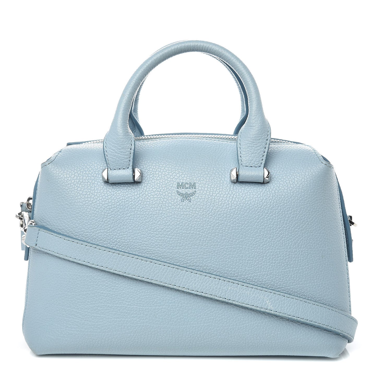 Grained Calfskin Small Ella Boston Sky Blue