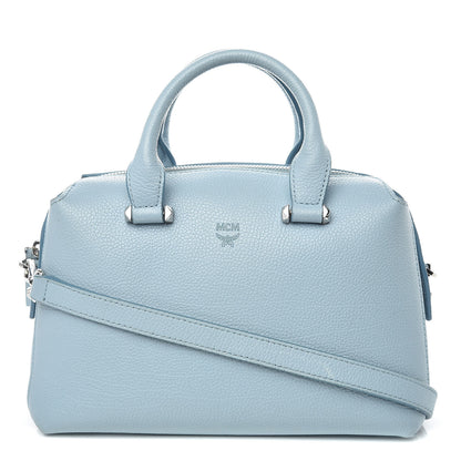 MCM Grained Calfskin Small Ella Boston Sky Blue 1 of 15