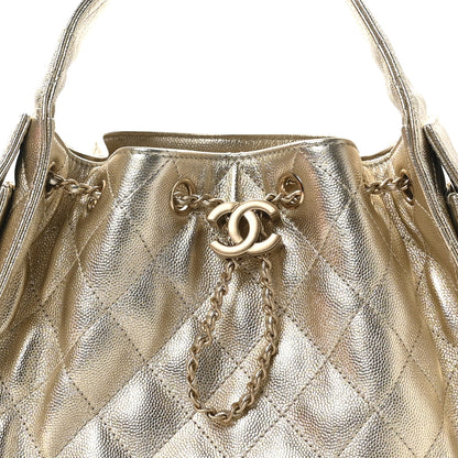 Chanel Metallic Caviar Quilted Small Chanel 25 Handbag Gold 8 of 11