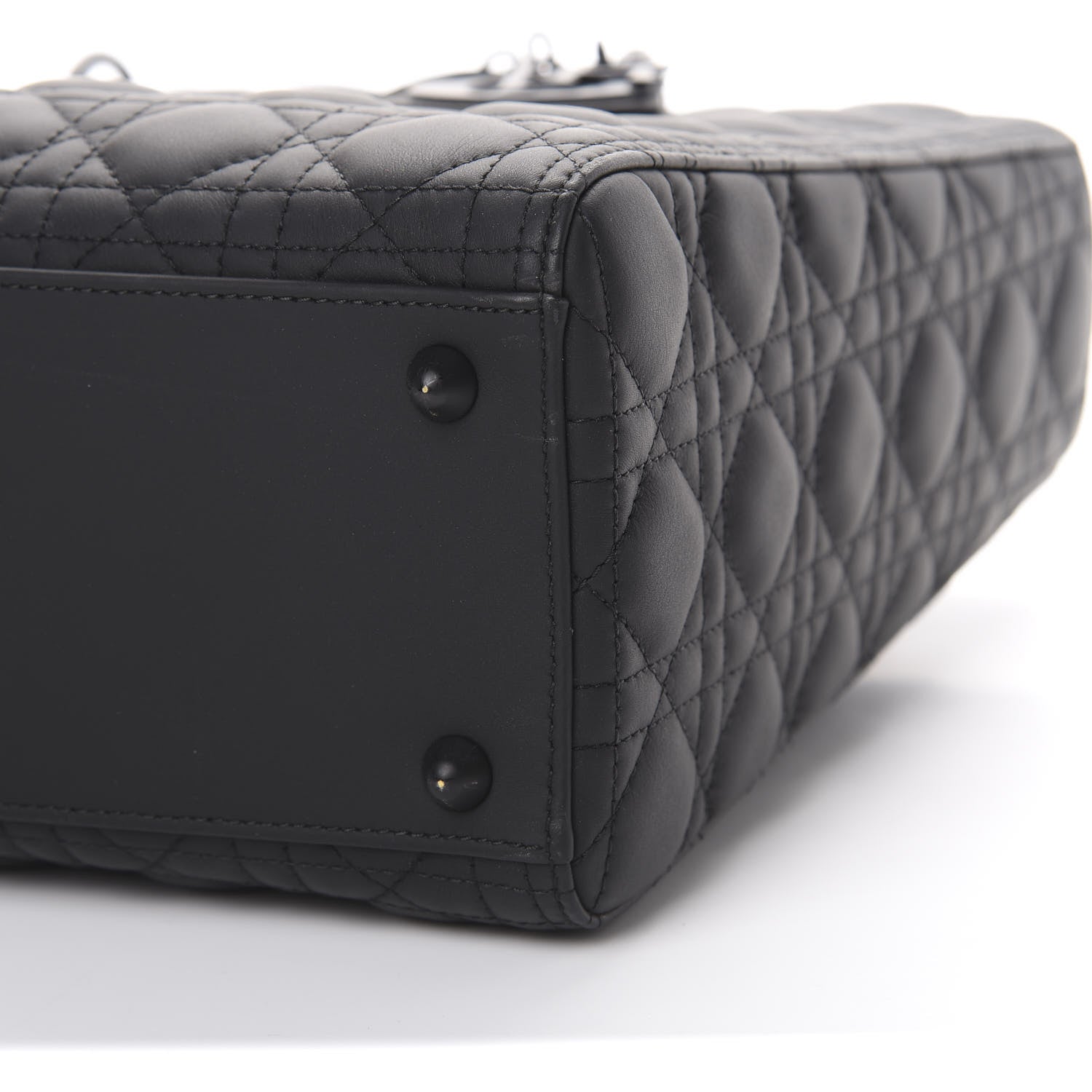 Christian Dior Ultra Matte Calfskin Cannage Large Lady Dior Black 8 of 12
