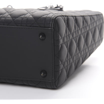 Christian Dior Ultra Matte Calfskin Cannage Large Lady Dior Black 8 of 12