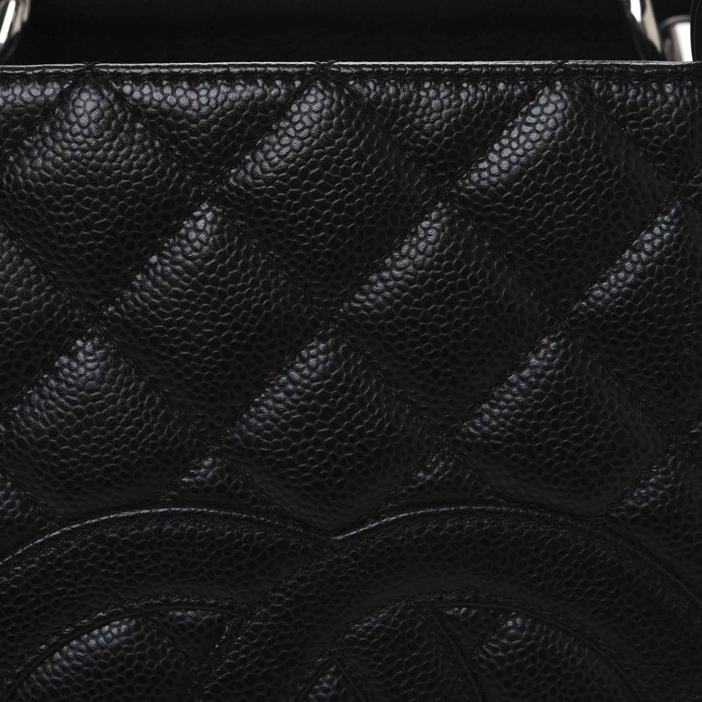 Caviar Quilted Grand Shopping Tote GST Black