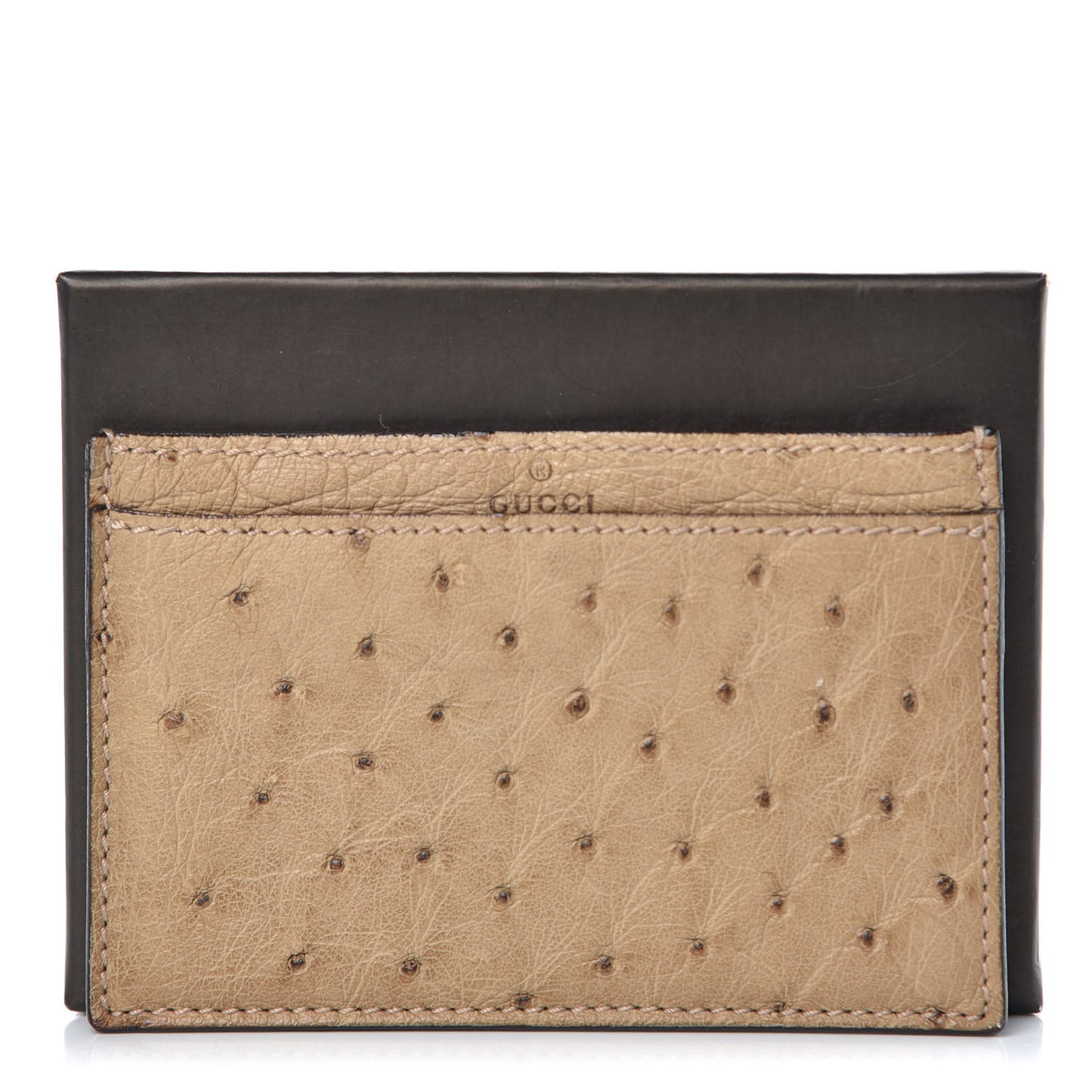 Ostrich Card Holder Brown