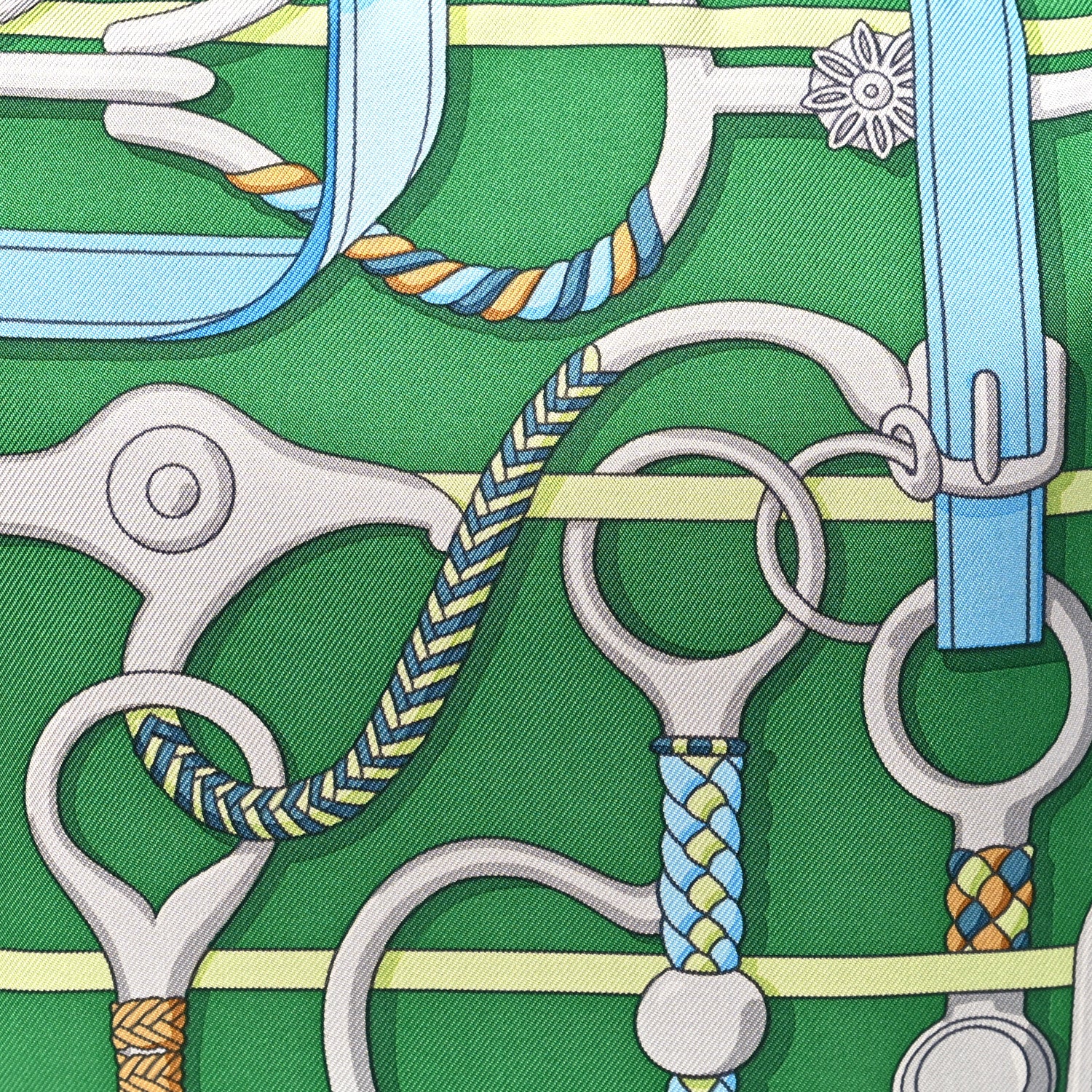 Hermes Silk Sursoie To Go Pouch Vert Yucca Celeste Caban 8 of 10