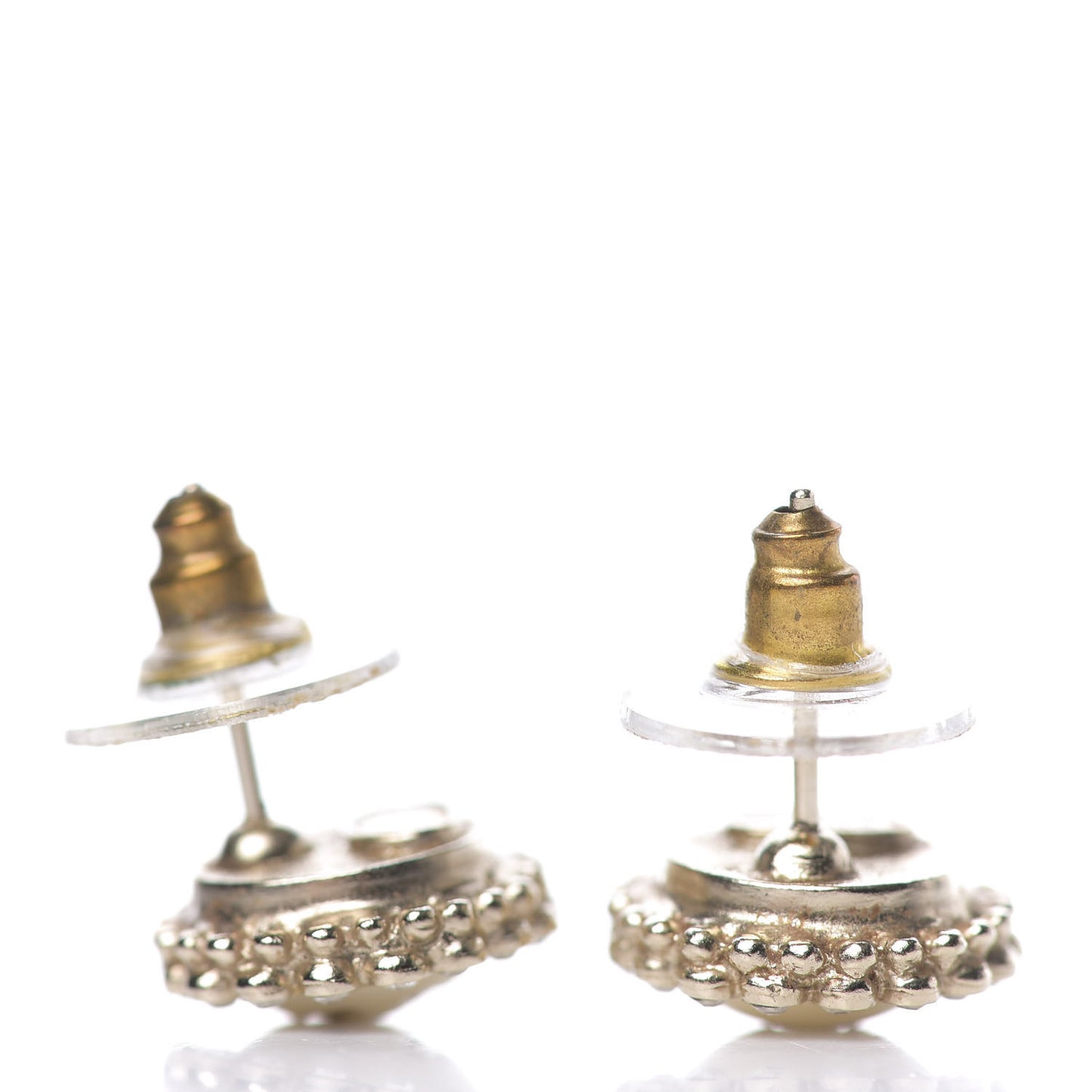Pearl Crystal CC Earrings Gold