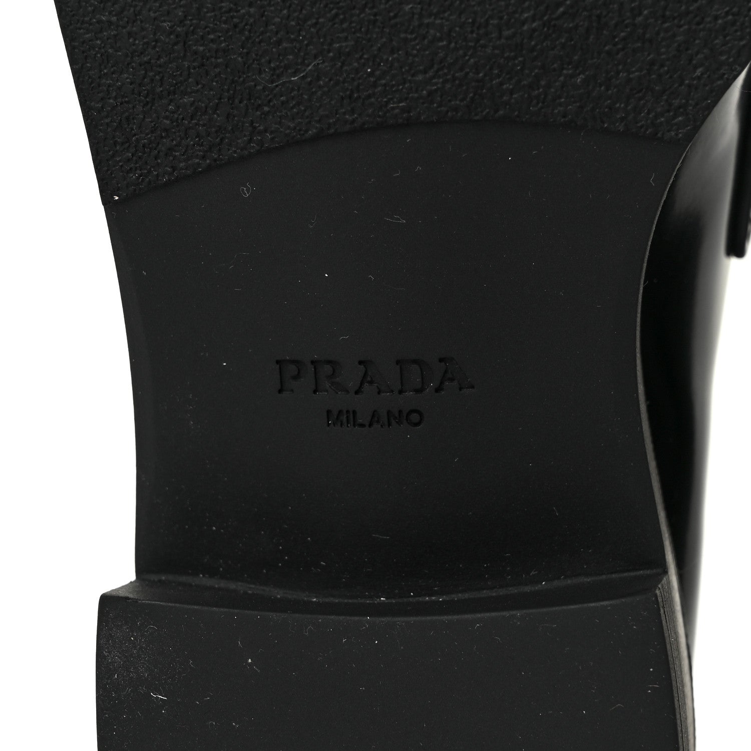 Prada Spazzolato Metal Triangle Logo 50mm Loafers 39 Black 6 of 8