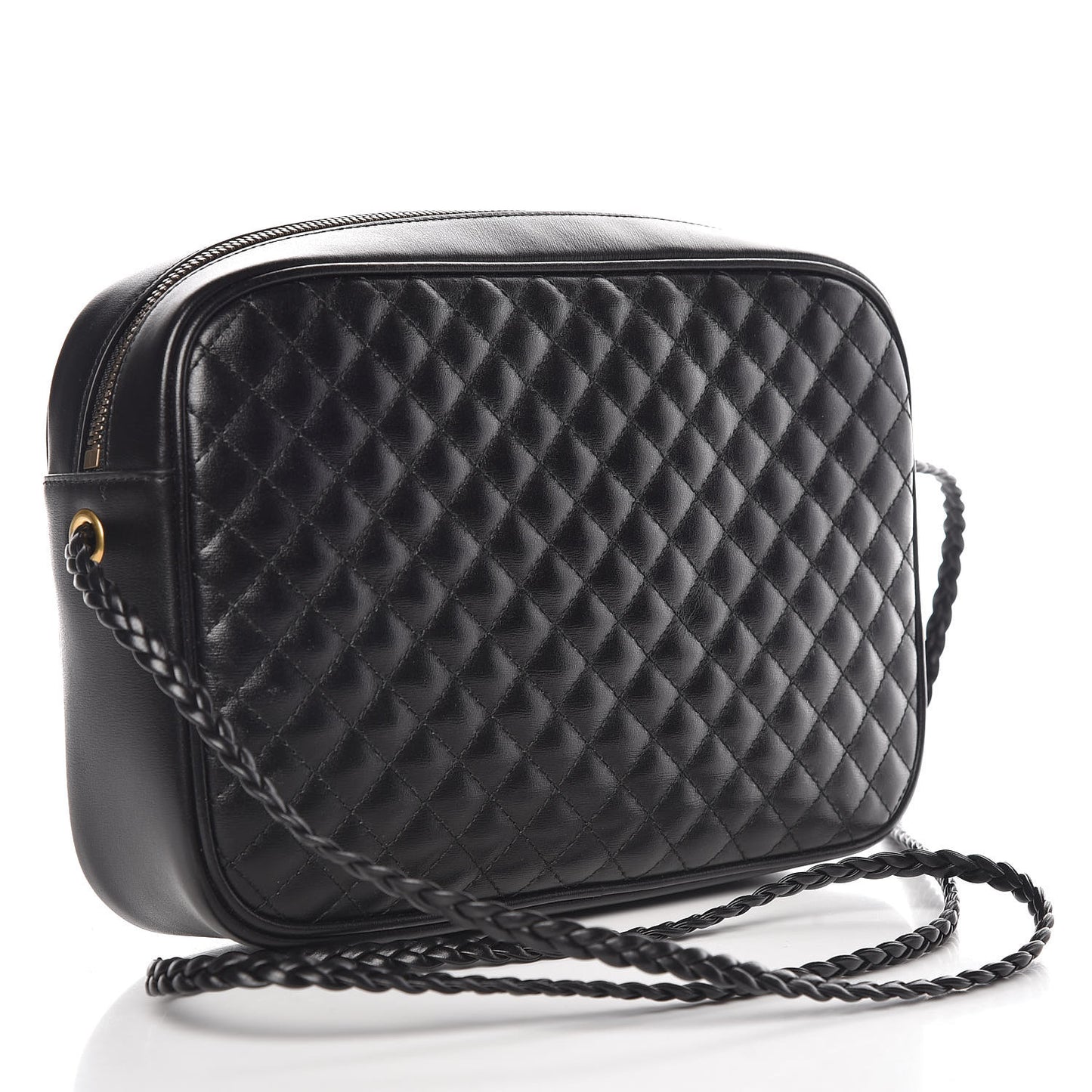 Calfskin Web Trapuntata Small GG Shoulder Bag Black