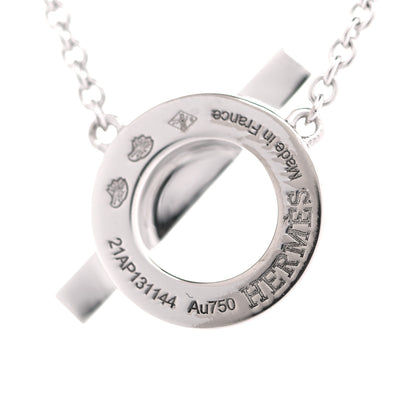 Hermes 18K White Gold Diamond Finesse Pendant Necklace 10 of 13