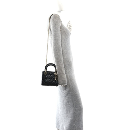 Christian Dior Lambskin Cannage Mini Lady Dior Black 2 of 11