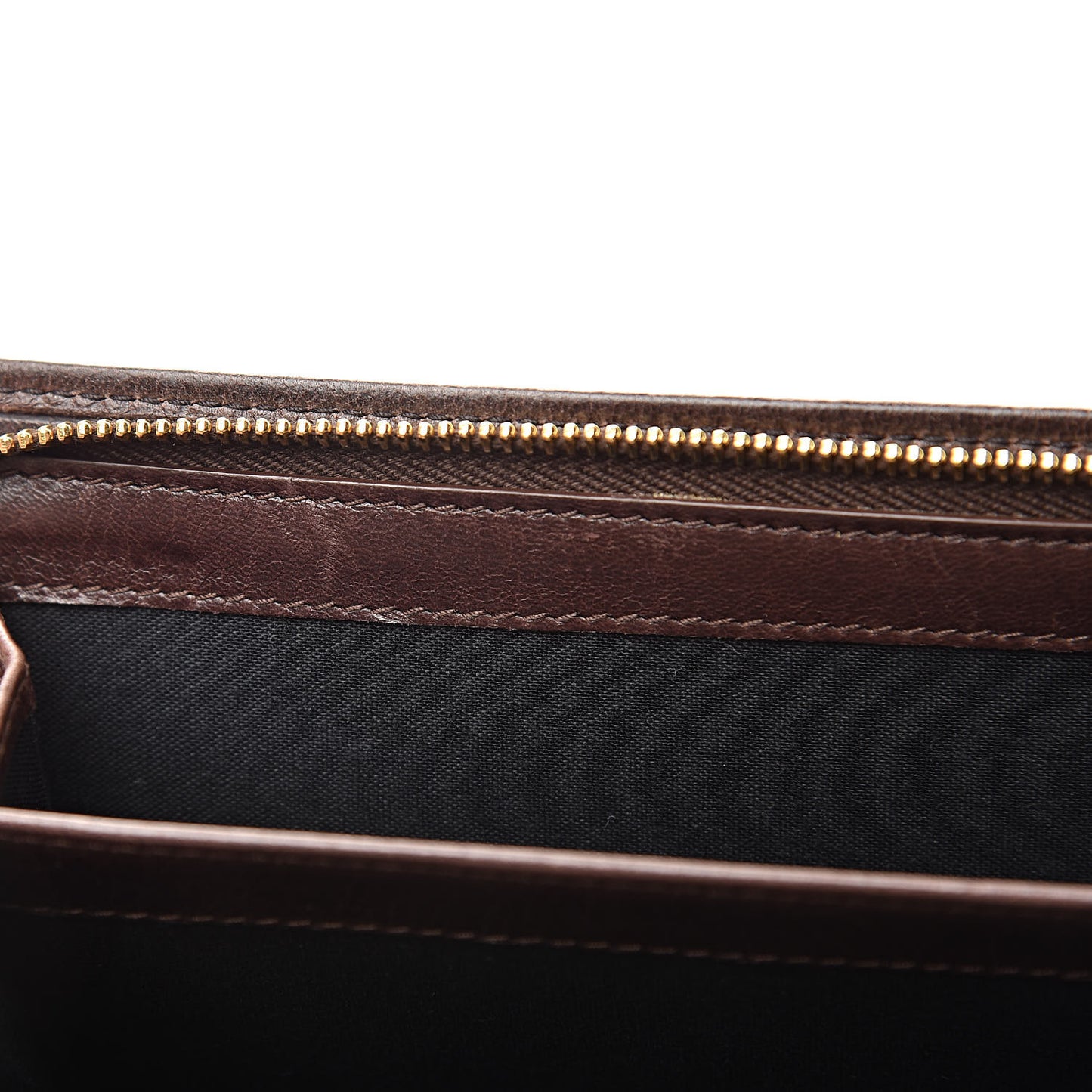 Agneau Giant 12 Gold Hardware Money Wallet Cigare Fonce