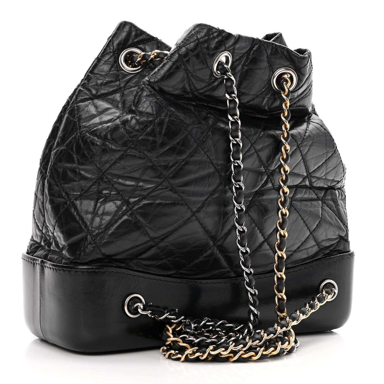 Chanel Aged Calfskin Quilted Small Gabrielle Backpack Black 3 of 11