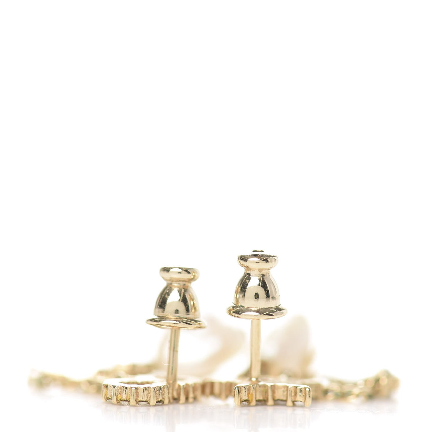 Pearl Crystal Shiny-D Dangle Chain Earrings Gold