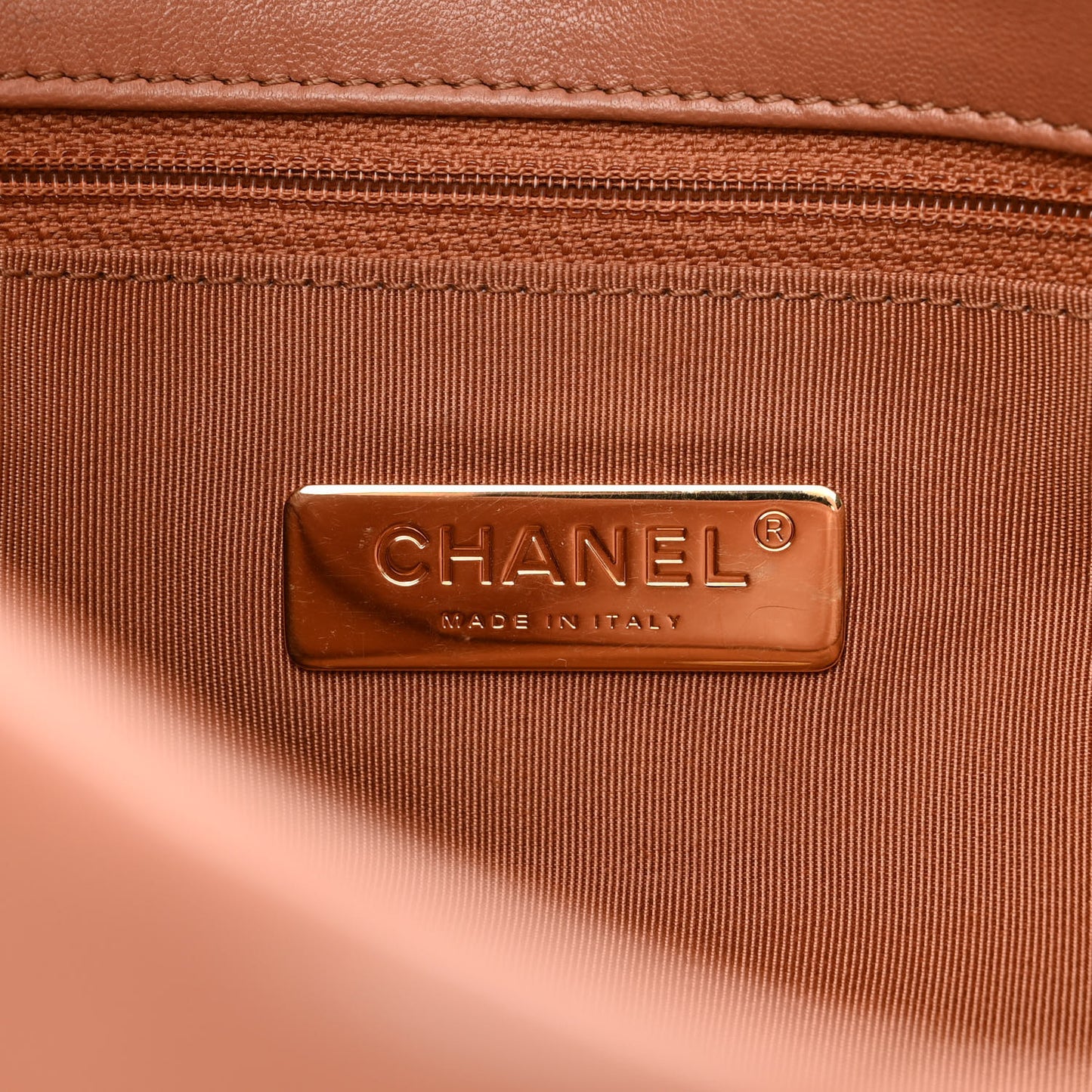 Lambskin Quilted Large Chanel 19 Flap Brown