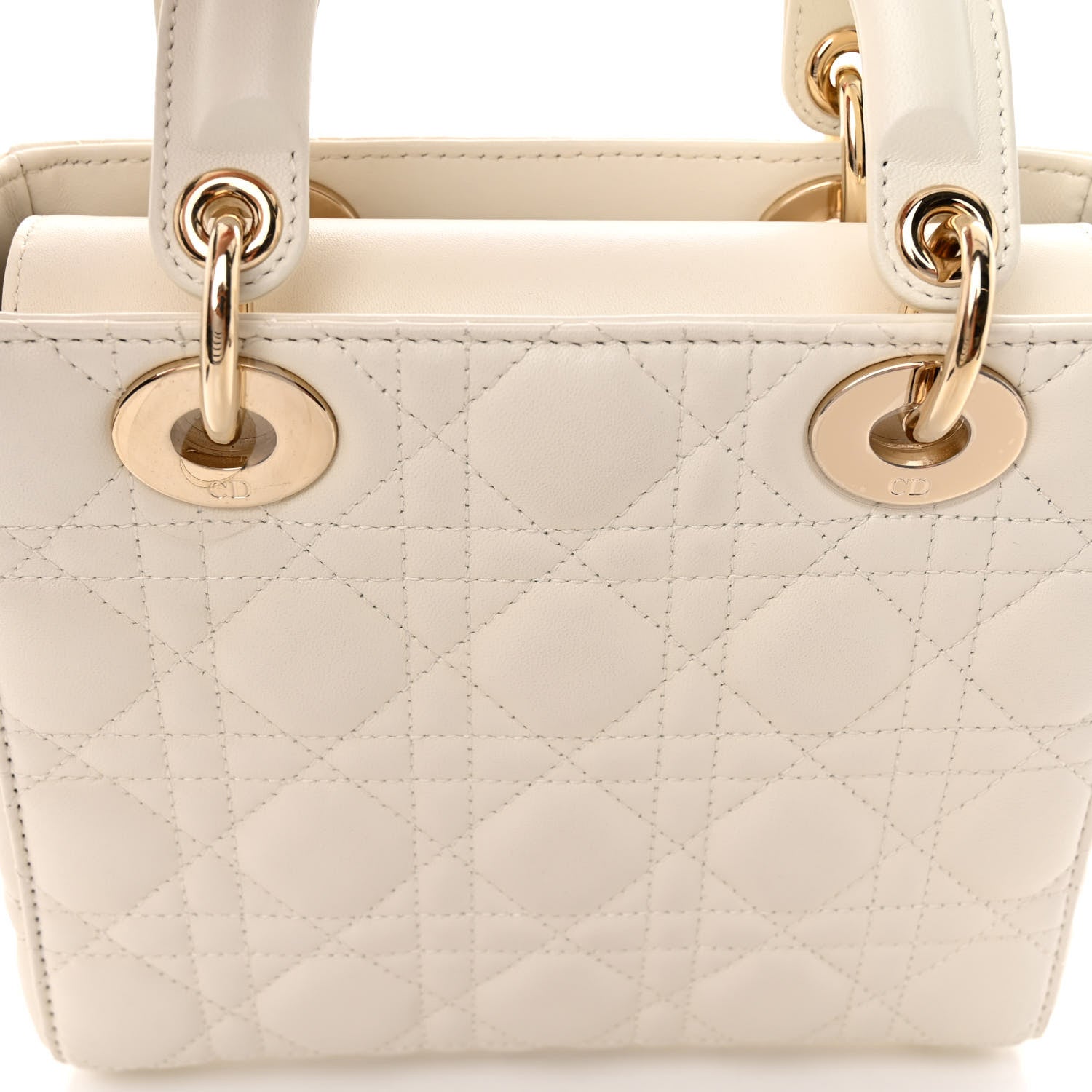 Christian Dior Lambskin Cannage Small My ABCDior Lady Dior White 7 of 10