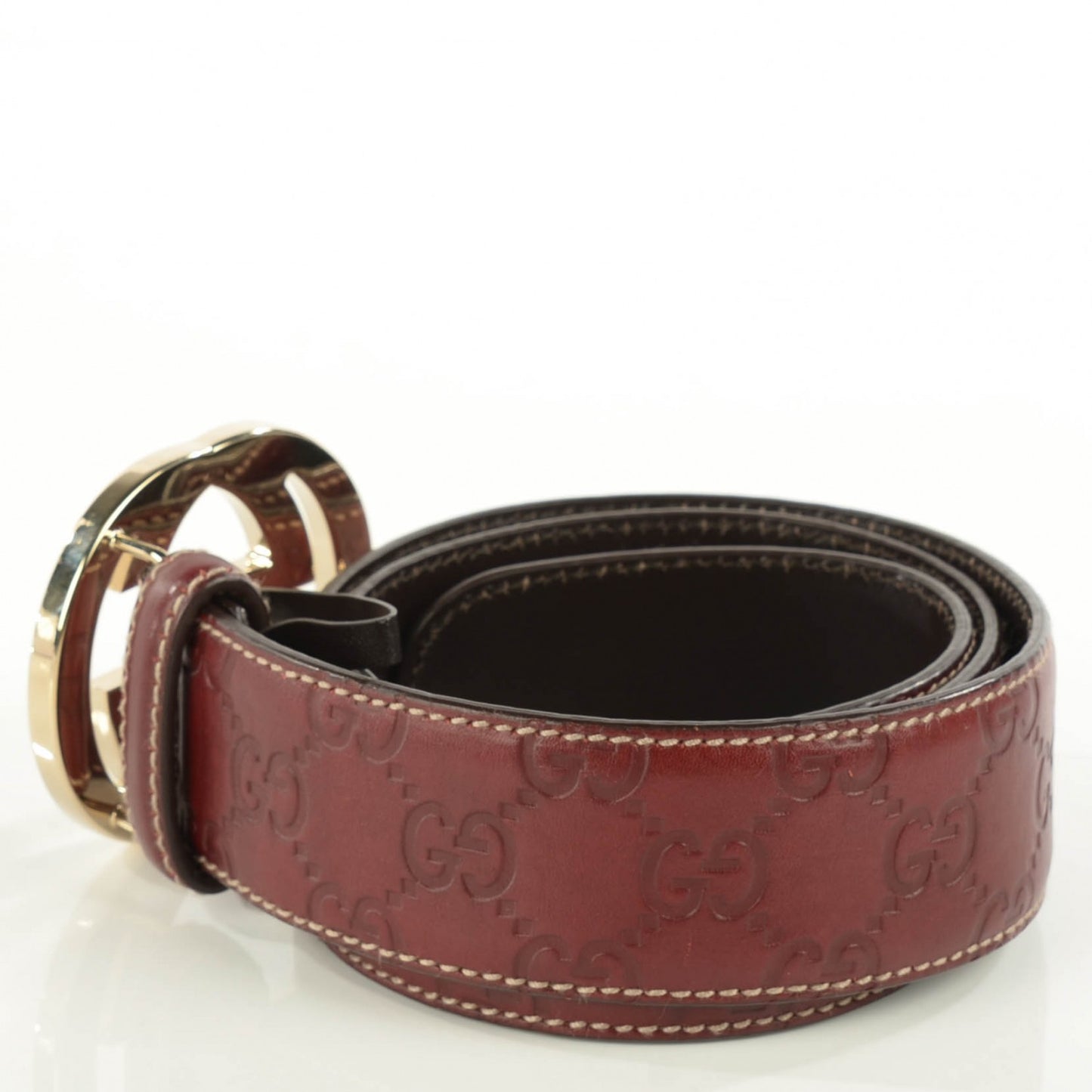 Guccissima Signature Interlocking G 40mm Belt 80 32 Scarlatto