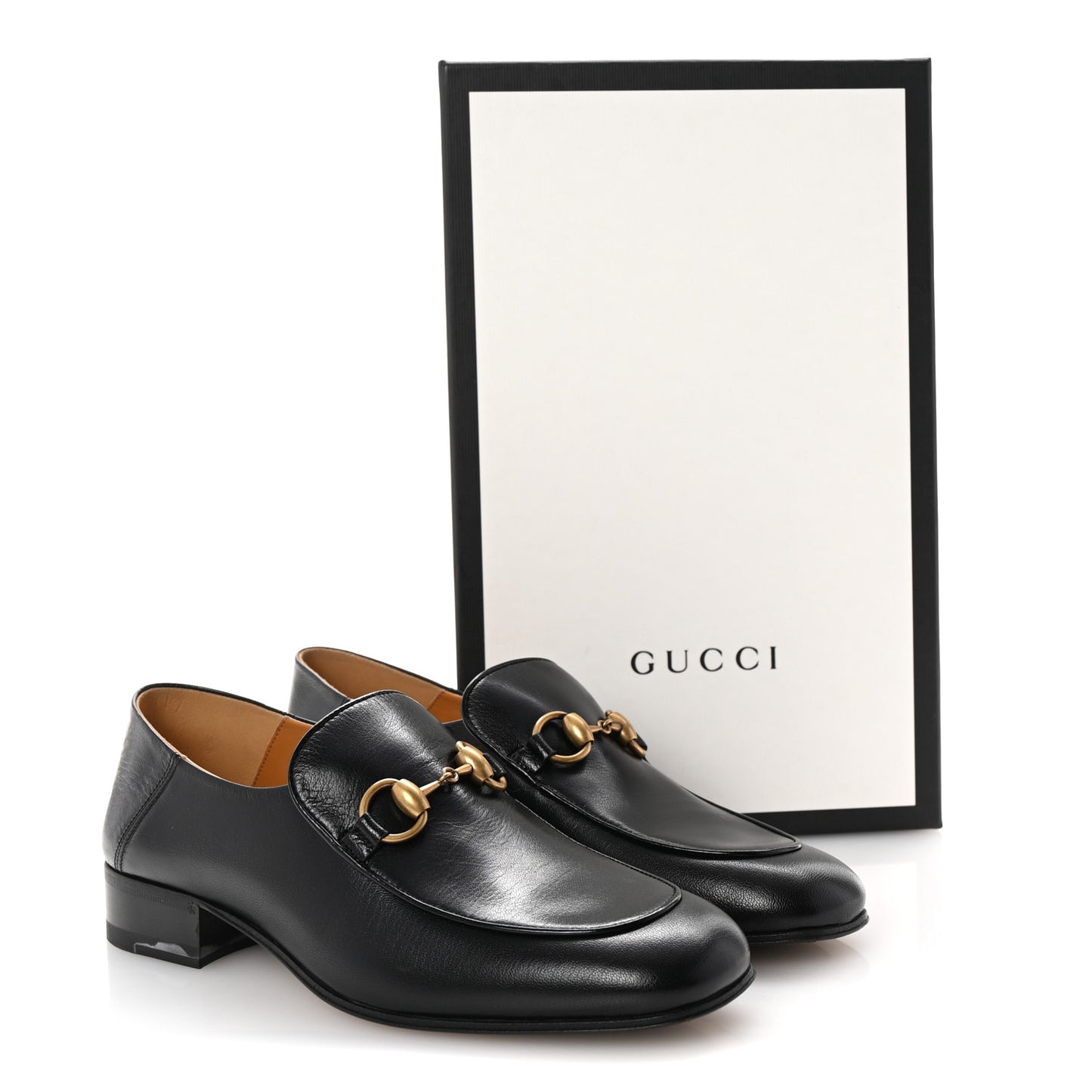 Goatskin Womens Horsebit Mid-Heel Loafers 38 Black