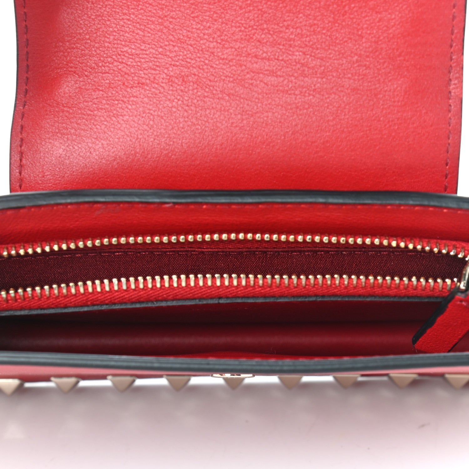 Valentino Garavani Calfskin Rockstud Phone Case With Chain Rosso Valentino 5 of 10