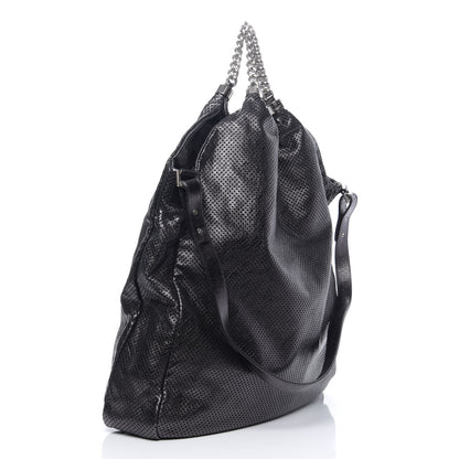 Chanel Glazed Calfskin Perforated Large Rodeo Drive Tote Black 2 of 9