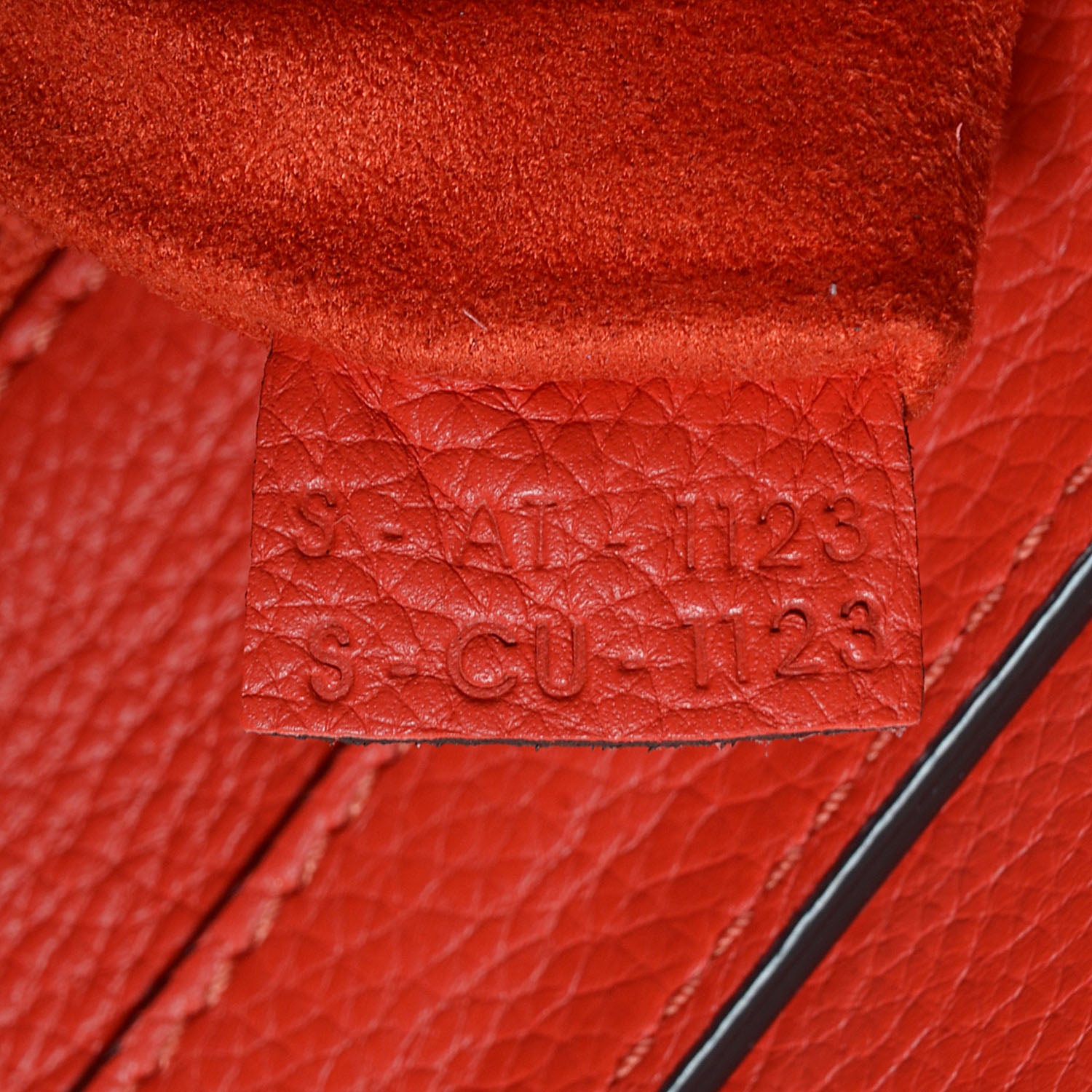Celine Drummed Calfskin Mini Luggage Vermillion 7 of 8