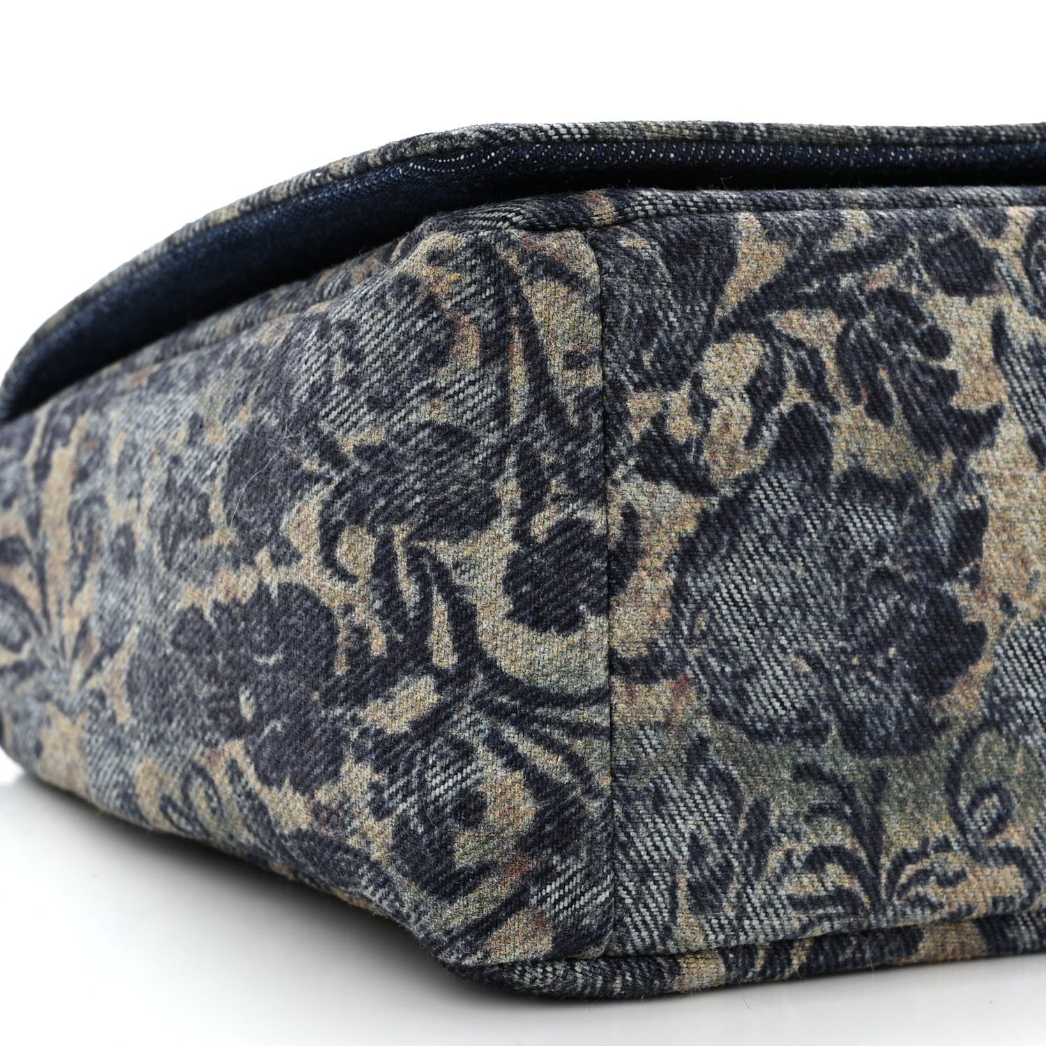 Christian Dior Denim Brocart Embroidered Medium Caro Bag Blue 9 of 10