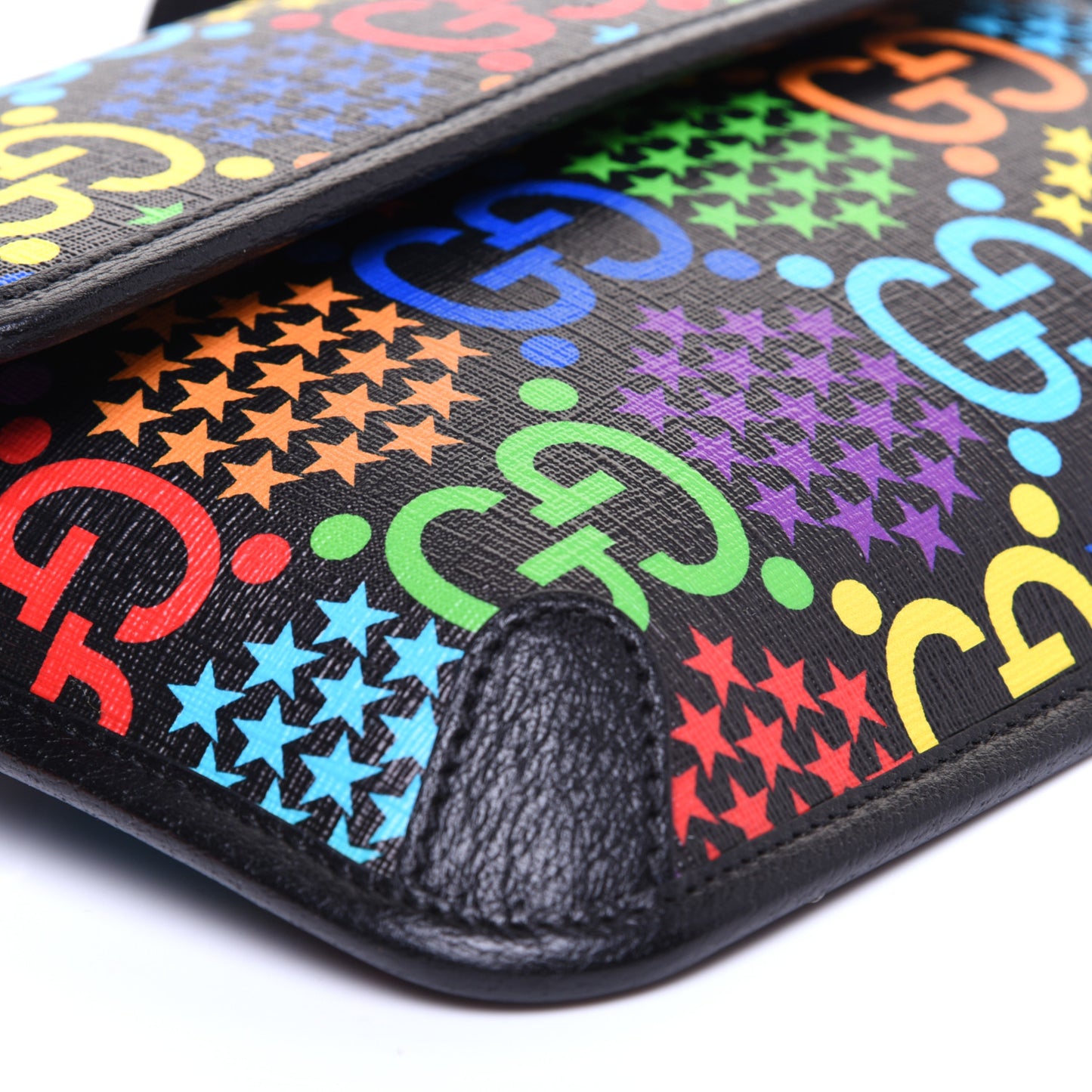 GG Supreme Monogram Psychedelic Slim Belt Bag Black