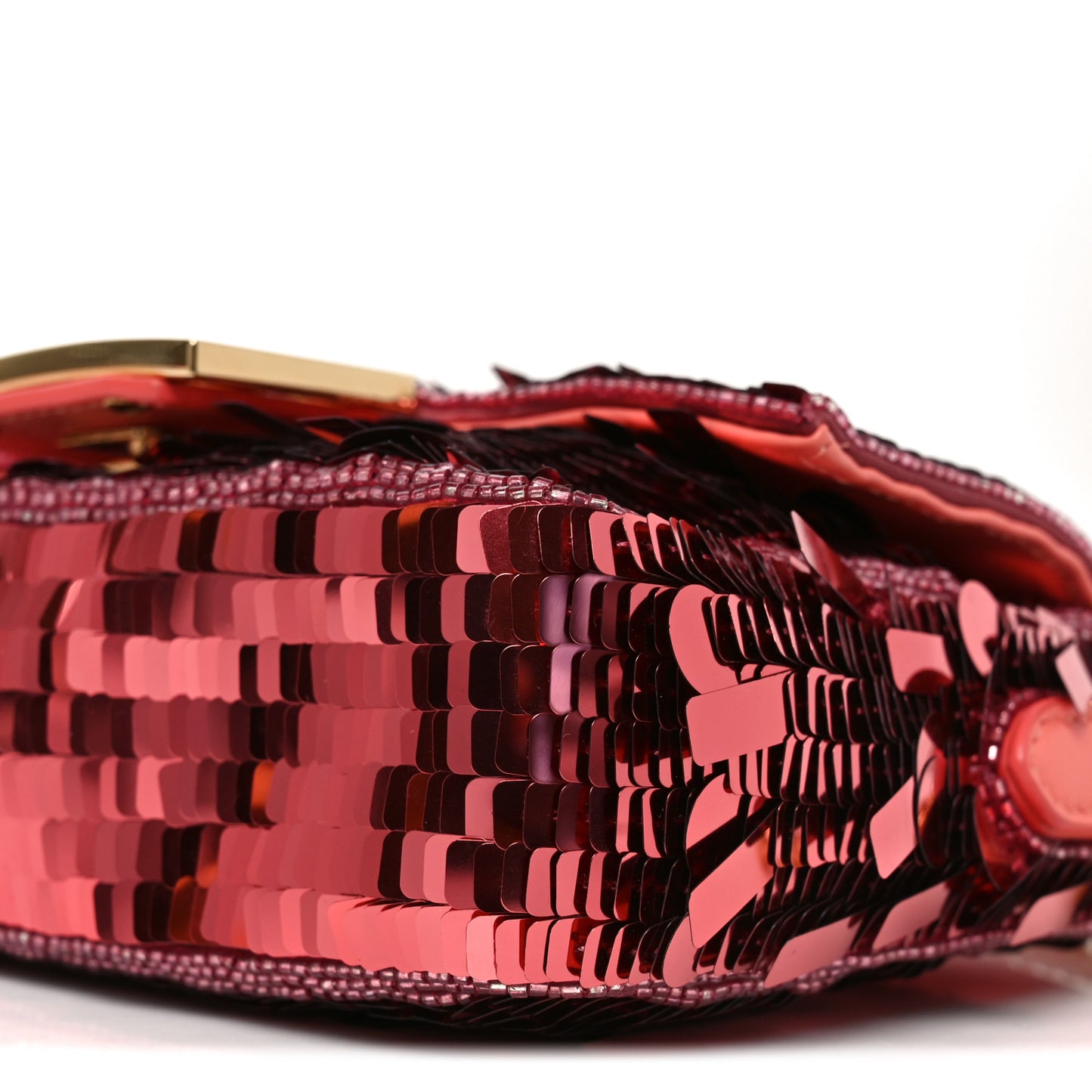 Sequin Paillettes Vitello Grace Sex and the City Mini Baguette Pink