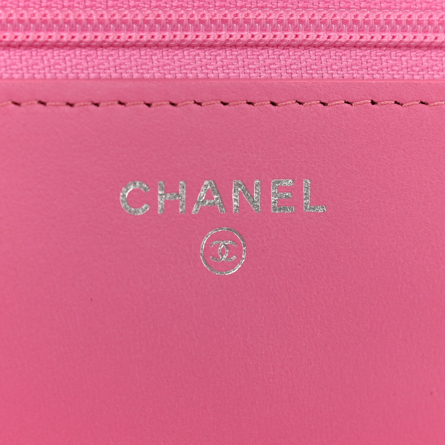 Lambskin Quilted Wallet on Chain WOC Pink