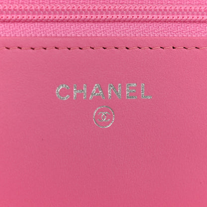Chanel Lambskin Quilted Wallet on Chain WOC Pink 6 of 12
