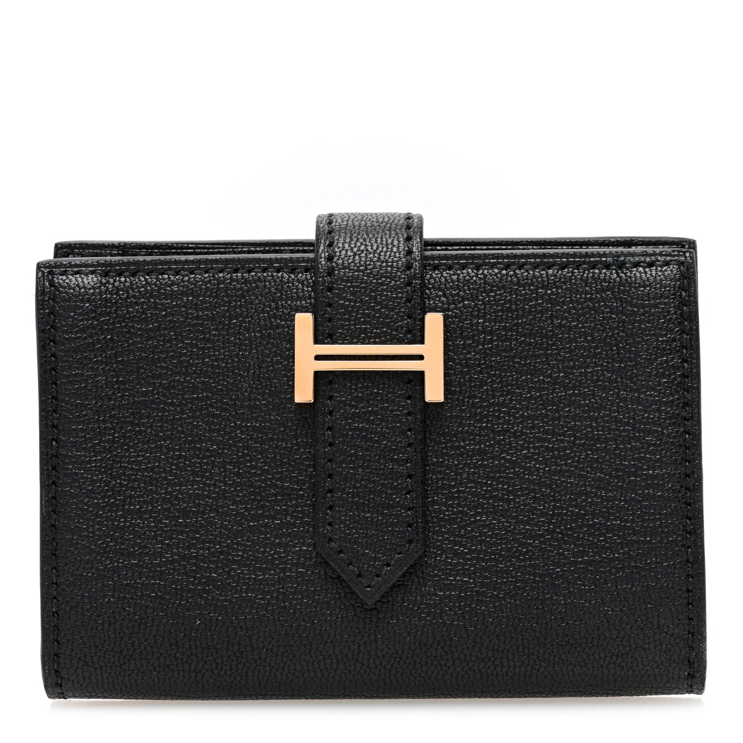 Hermes Chevre Mysore Mini Bearn Wallet Black 1 of 8