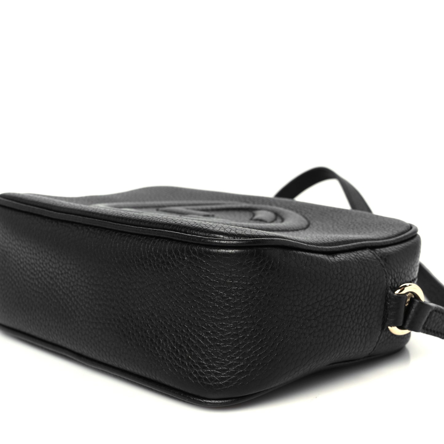 Pebbled Calfskin Small Soho Disco Bag Black