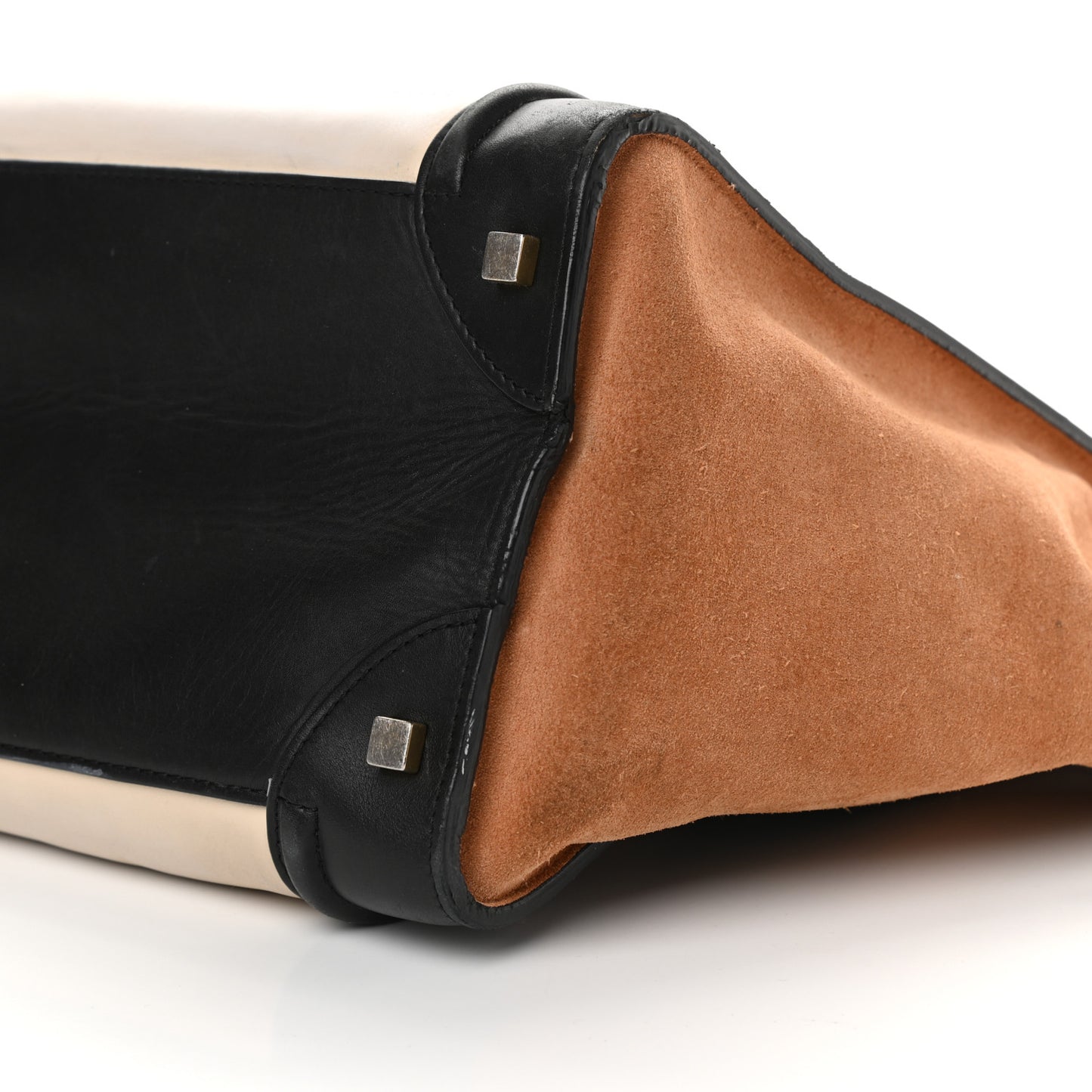 Smooth Calfskin Suede Micro Tri-Color Luggage White