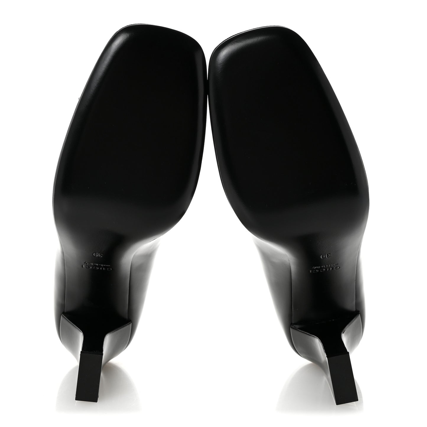 Shiny Calfskin Horsebit Signora 85mm Pumps 39 Black