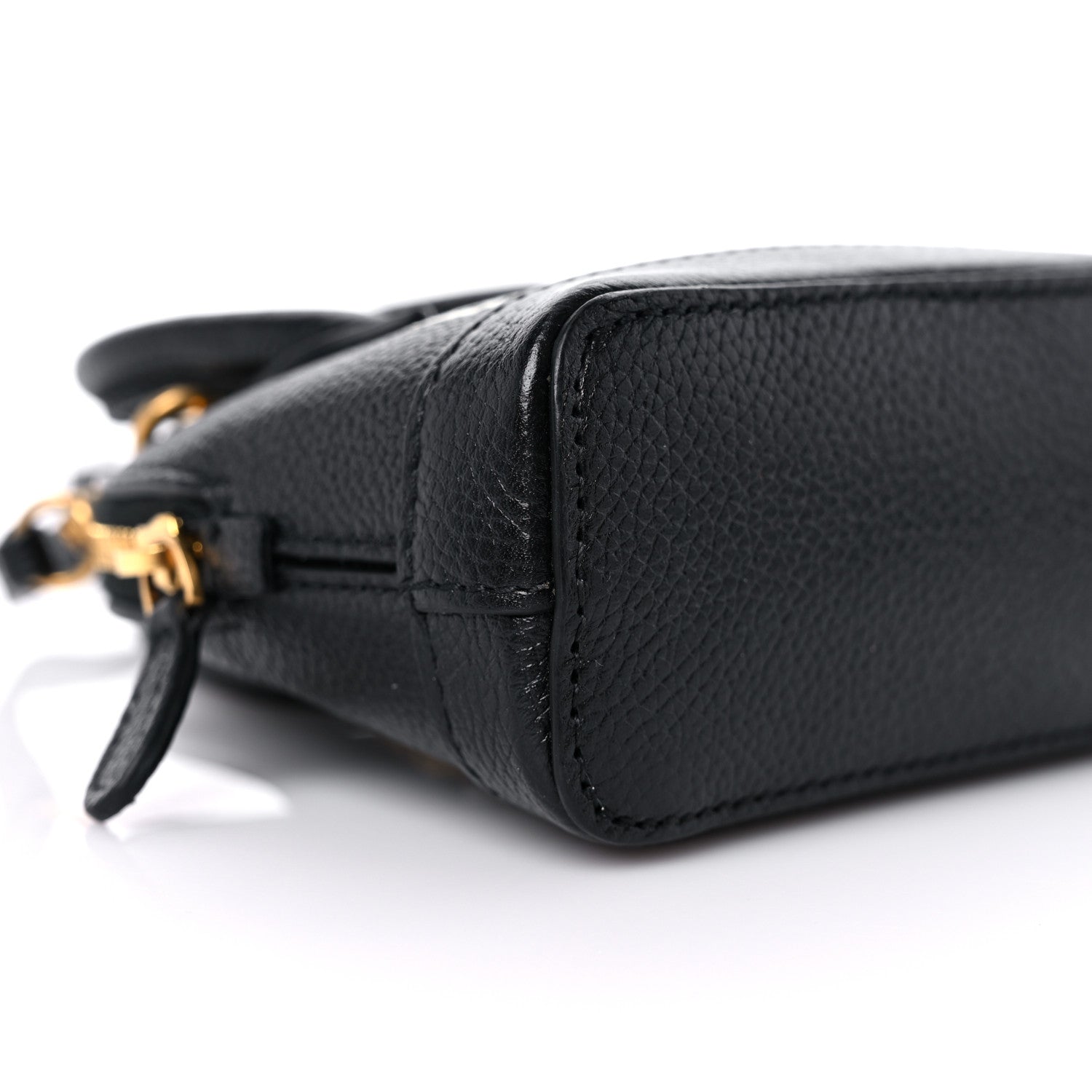 Balenciaga Grained Calfskin Logo Mini Ville Top Handle Bag Black White 8 of 11