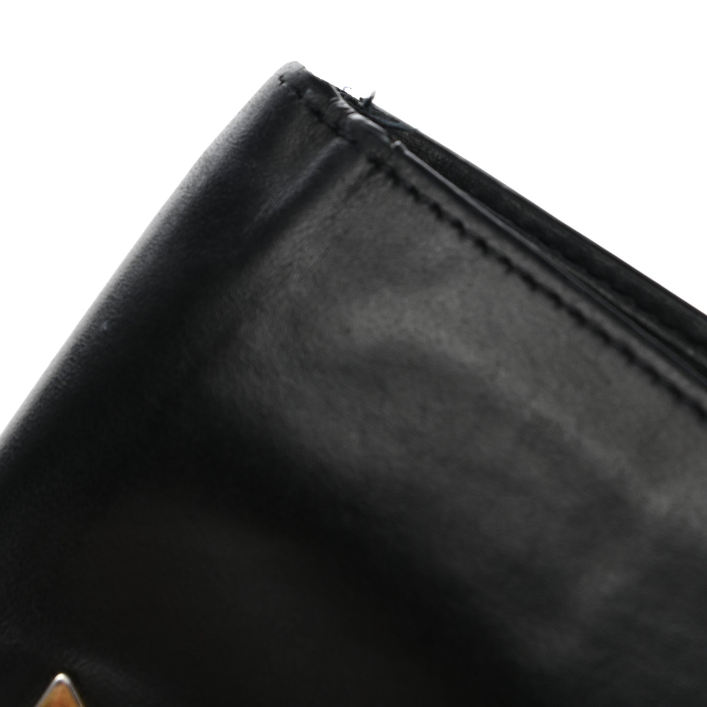 Vitello Century Metal Monster Eyes Bi-Fold Wallet Black